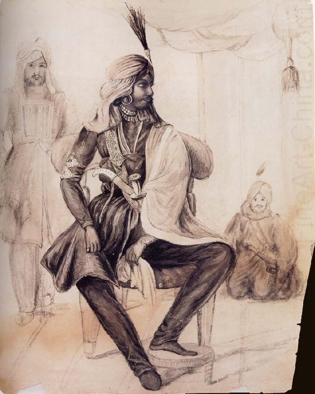 unknow artist Portrait of Hira Singh,Favorite of the Sikh Leader Ranjit Singh china oil painting image